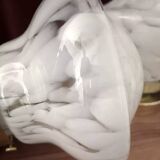 Pair of white globe wall lights