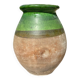 Vintage green glazed terracotta pot – rustic Provence spirit