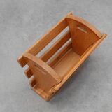 Mid-century Magazine Rack in full oak, France 1960s