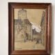 Auguste Drouot (1881- 1955) painting "The cathedral of Auxerre and its surroundings"