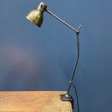 Industria rotterdam clamp lamp with brass shade
