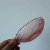 Set of 6 art deco pink molded glass ramekins