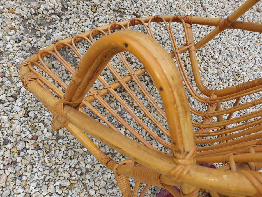 Rattan armchair 70'S