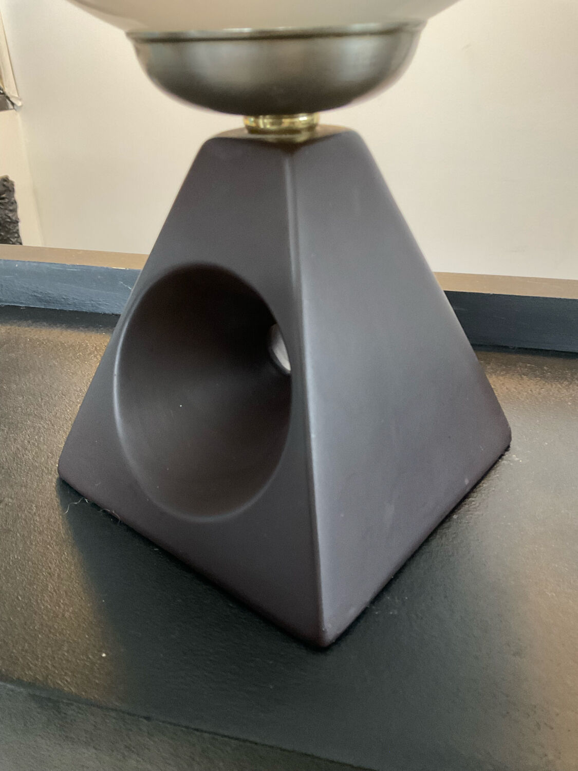 Vintage lamp in opaline and ceramic years 70-80