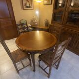 Table in solid cherry wood in Louis XV style.