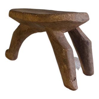 Stool old African art wooden Lobi from Burkina Faso