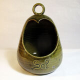 Sandstone salt pot with ring