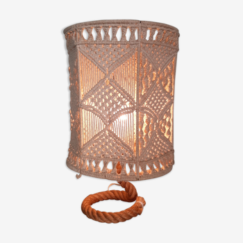 Lampe vintage corde et crochet