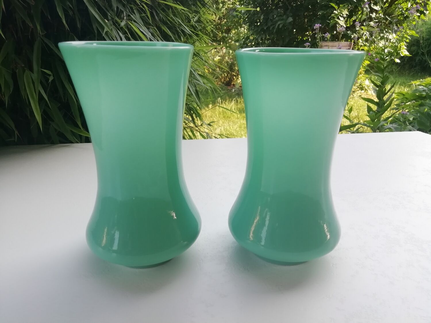 Pair of opaline vases