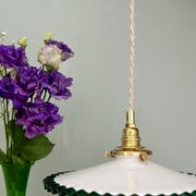 Suspension globe vintage en opaline bleue