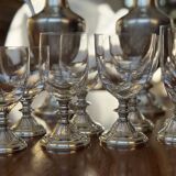 Crystal and pewter glassware set with ewer