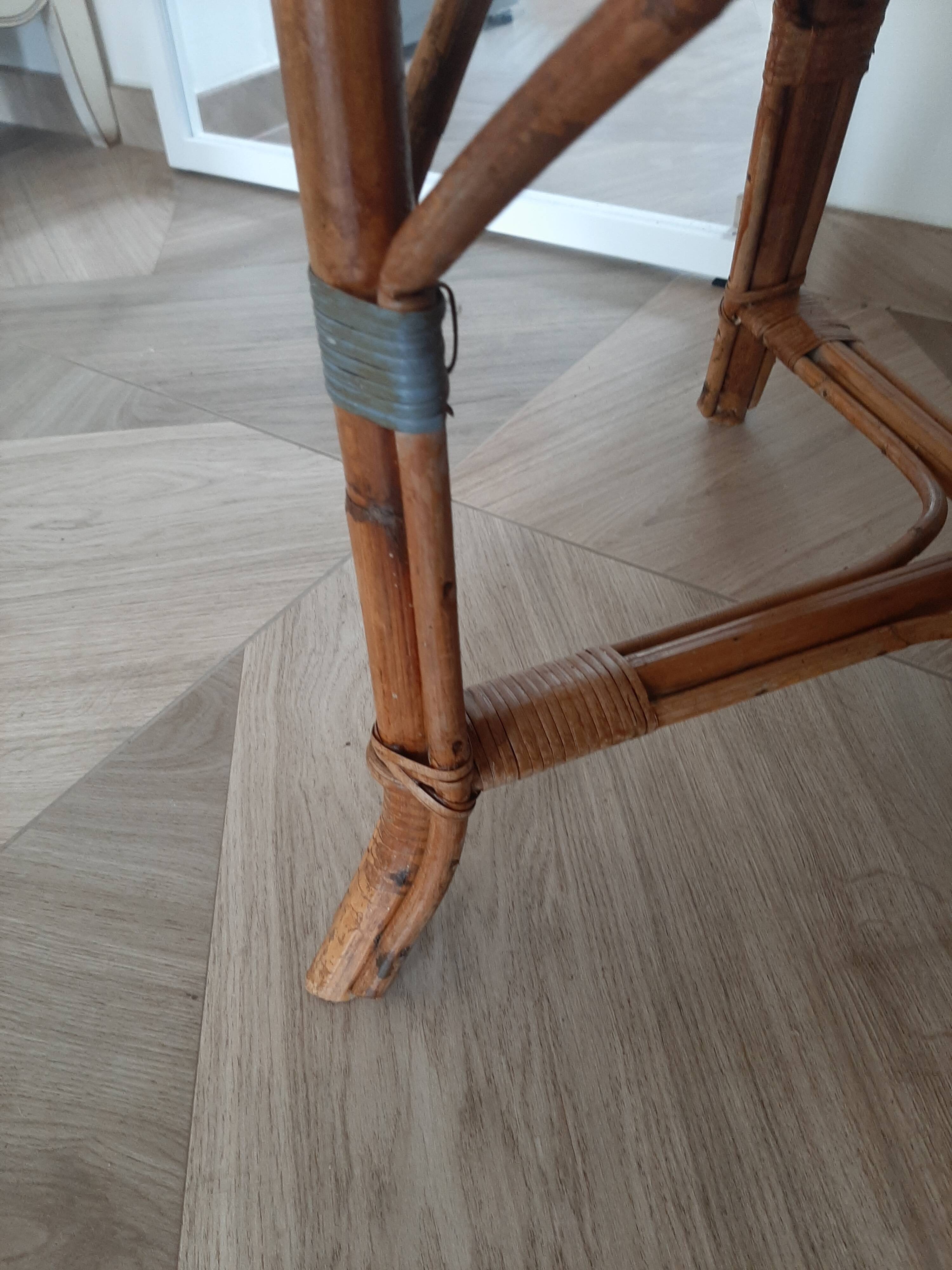 Vintage set of 2 garden woven rattan chairs - sky blue nets - 40