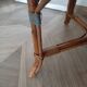 Vintage set of 2 garden woven rattan chairs - sky blue nets - 40