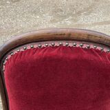 Red velvet voltaire armchair