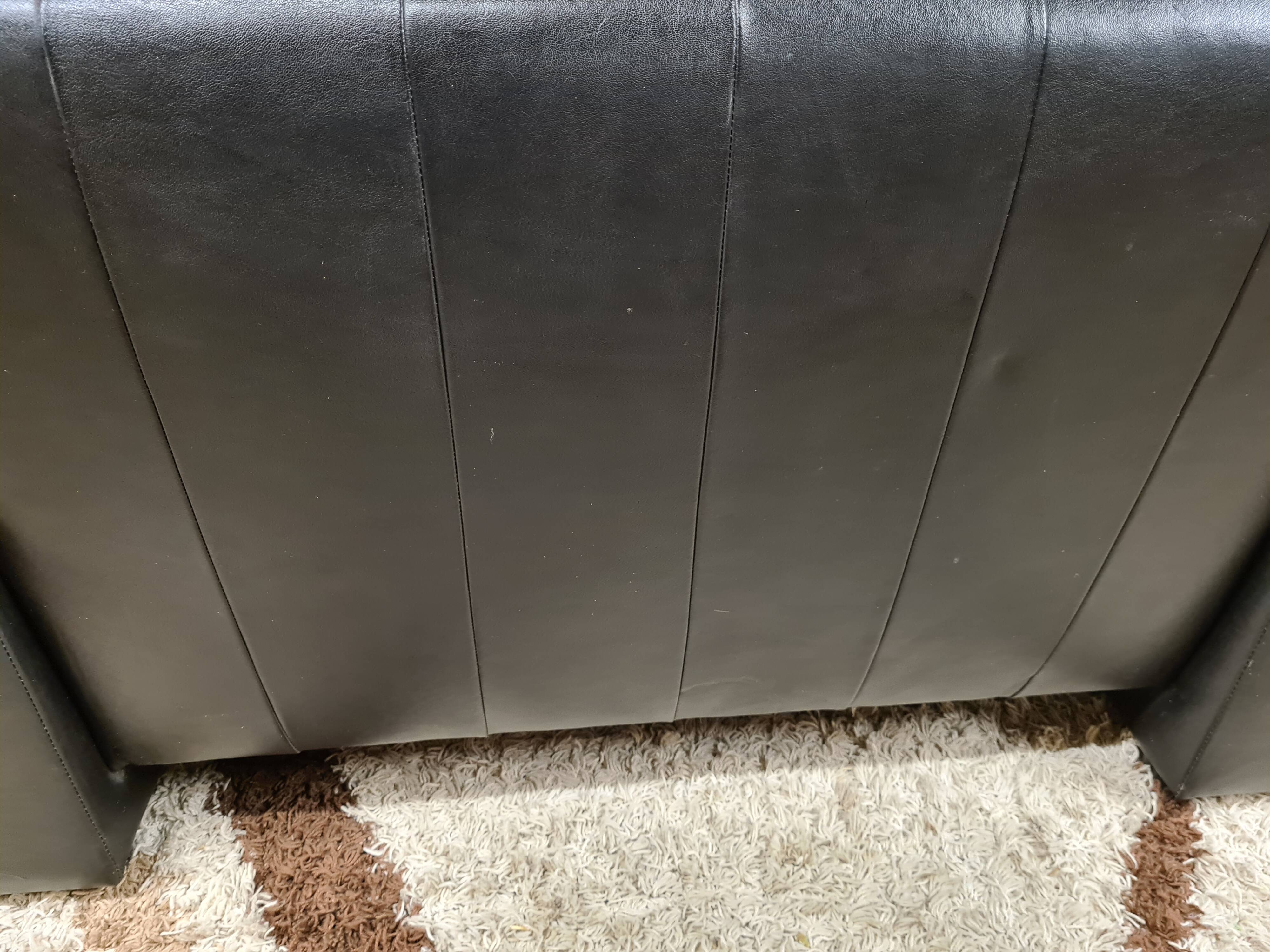 Sofa 2 places black leather year 70'-80' vintage