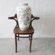 Gmundner Keramik floor vase with floral decor