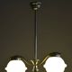Czech Bauhaus Chandelier in Chrome-Plated Steel and Opaline Glass, 1930s