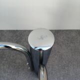 Table basse design chromé et verre fumé space age vintage 1960