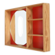 Mid-century wall shelf with mirror / 1970s / maritime pine / Danish modern design / red-orange