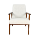 Fauteuil boucle ivoire blanc vintage, années 1970