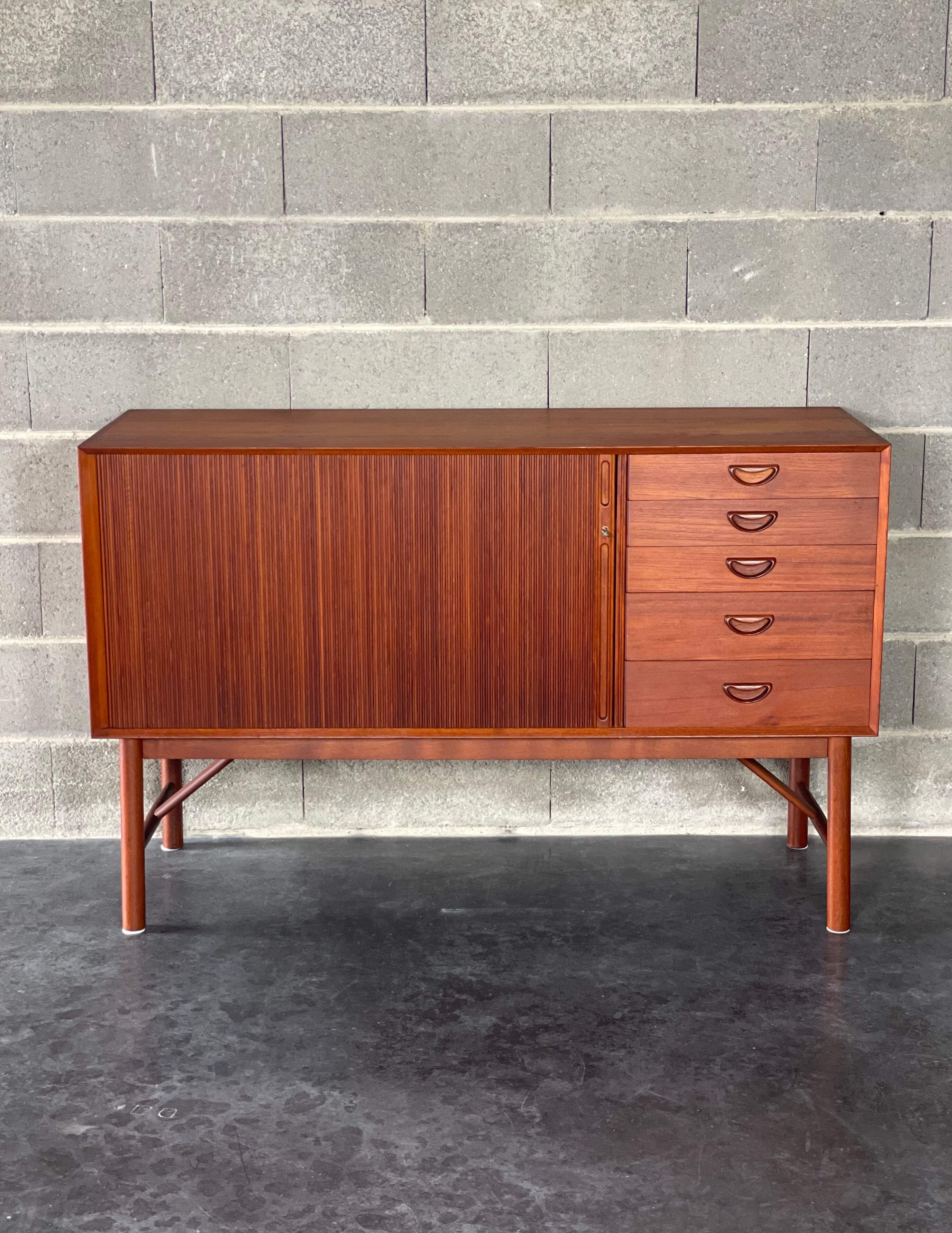 Danish Tambour Door Sideboard by Hvidt & Molgaard 50s