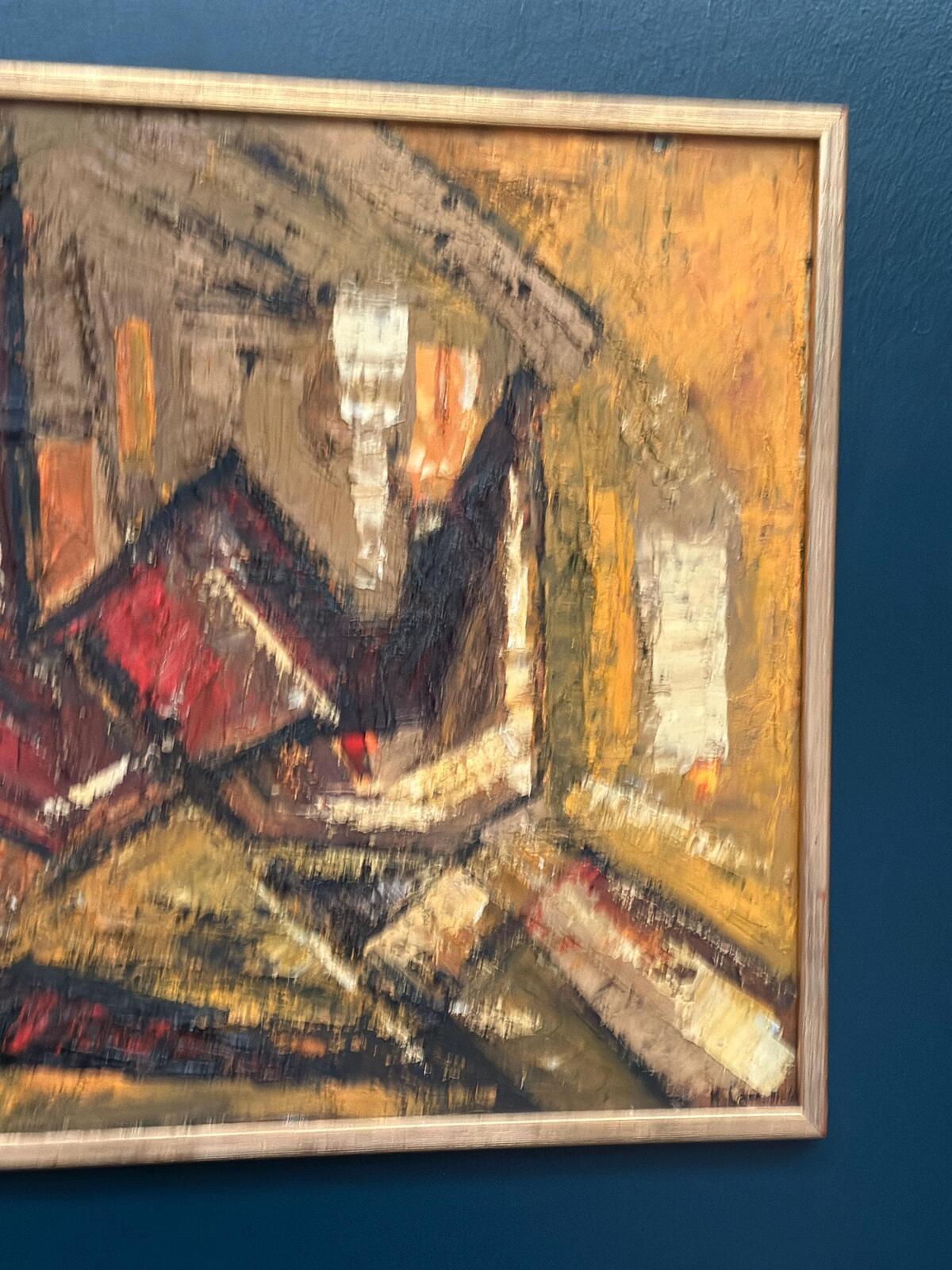 Original Swedish Oil on Panel – “Komposition” by Kenneth Larsson – Signed