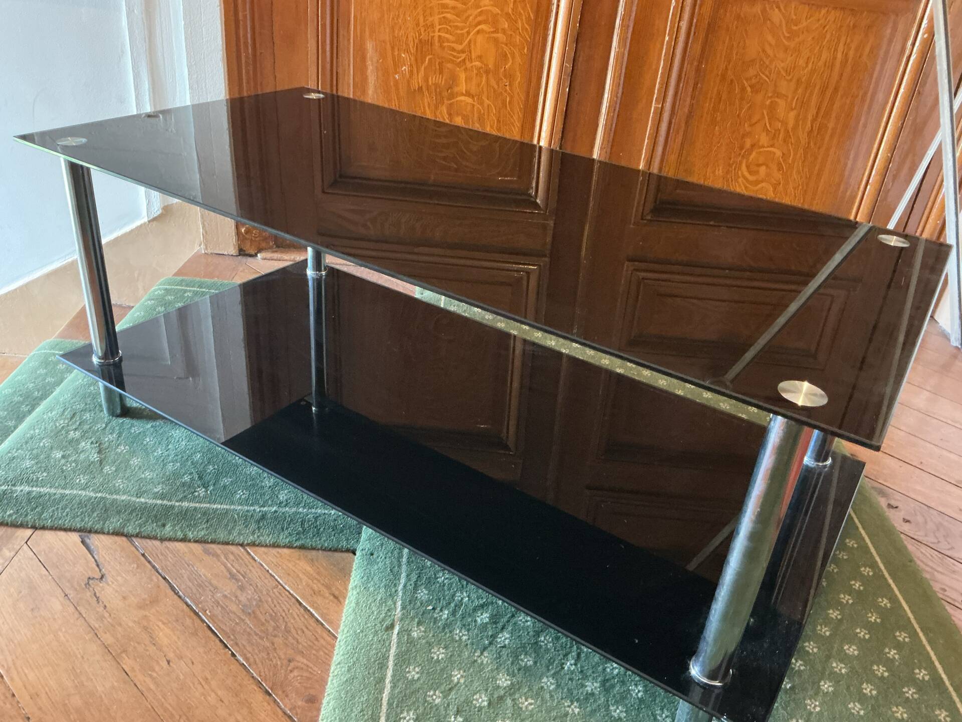 Rectangular glass coffee table