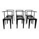 6 black Dr Glob chairs by Philippe Starck for Kartell. Italy 1988.