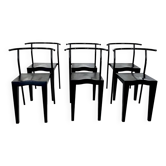 6 black Dr Glob chairs by Philippe Starck for Kartell. Italy 1988.