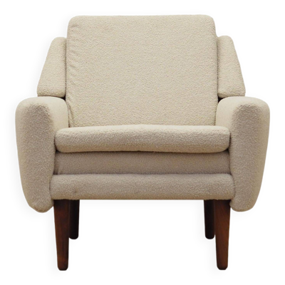 Fauteuil crème, design danois, années 1970, production : Danemark
