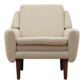 Fauteuil crème, design danois, années 1970, production : Danemark