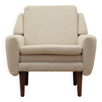 Fauteuil crème, design danois, années 1970, production : Danemark