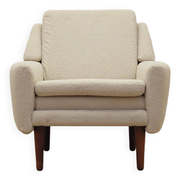 Fauteuil crème, design danois, années 1970, production : Danemark