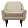 Fauteuil crème, design danois, années 1970, production : Danemark