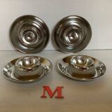 Four Belgium M stainless steel egg cups