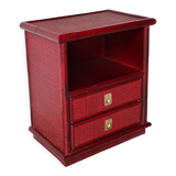 Vintage Dal Vera bedside table in bamboo and wicker, 1970