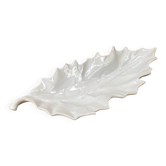 Antique LIMOGES Porcelain Empty Pocket in White Leaf Shape Vintage #B629