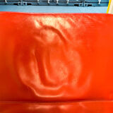 B&B Italia red leather lounge chair by Jeffrey Bernett