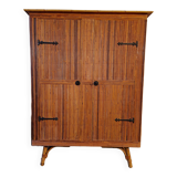 Wicker rattan bamboo wardrobe 1950 1960