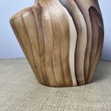 Ceramic vase in wood style by Grandjean Jourdan in Vallauris