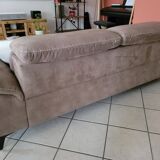 Newport 3-seater taupe microfibre sofa