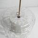 Chandelier 1930 double Opaline blown glass brass and copper