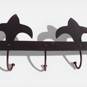 Antique French Provincial Wrought Iron Coat or Hat Rack with Fleur-de-Lis