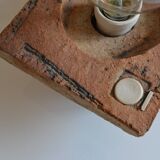 Vintage 1970s Brutalist Modernist Ceramic Table Lamp