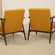 Pair of armchairs Henryk lily 300-190s 1970s yellow fabric