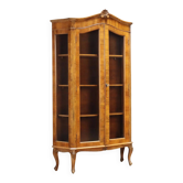 Vitrine ancienne de style baroque en noyer et verre, Italie, XXe siècle