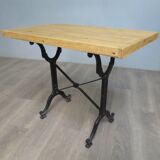 bistro table metal base rustic top