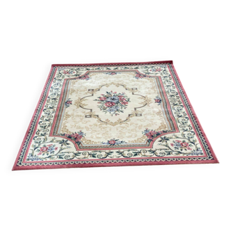 Persian rug in virgin wool, red beige velvet, 200x170 Saint Maclou