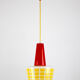 Red and yellow glass pendant lamp