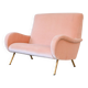 Two-seater sofa from the 1950s in pink, Pierre Frey.